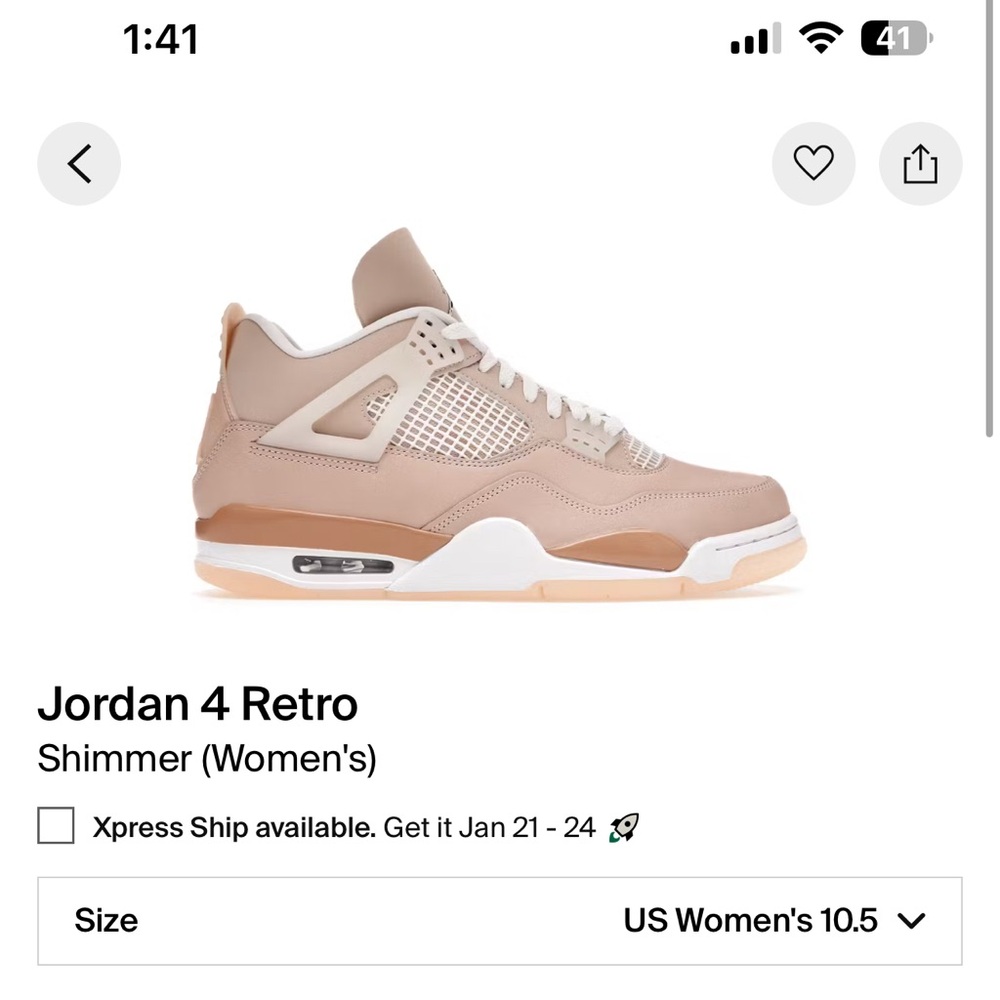 Jordan 4 Retro Shimmer Women's Shoes